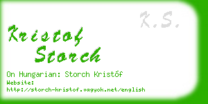 kristof storch business card